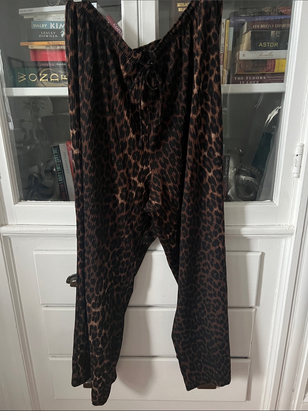 H&M Brown and Black Leopard-Print Wide-Leg Pants